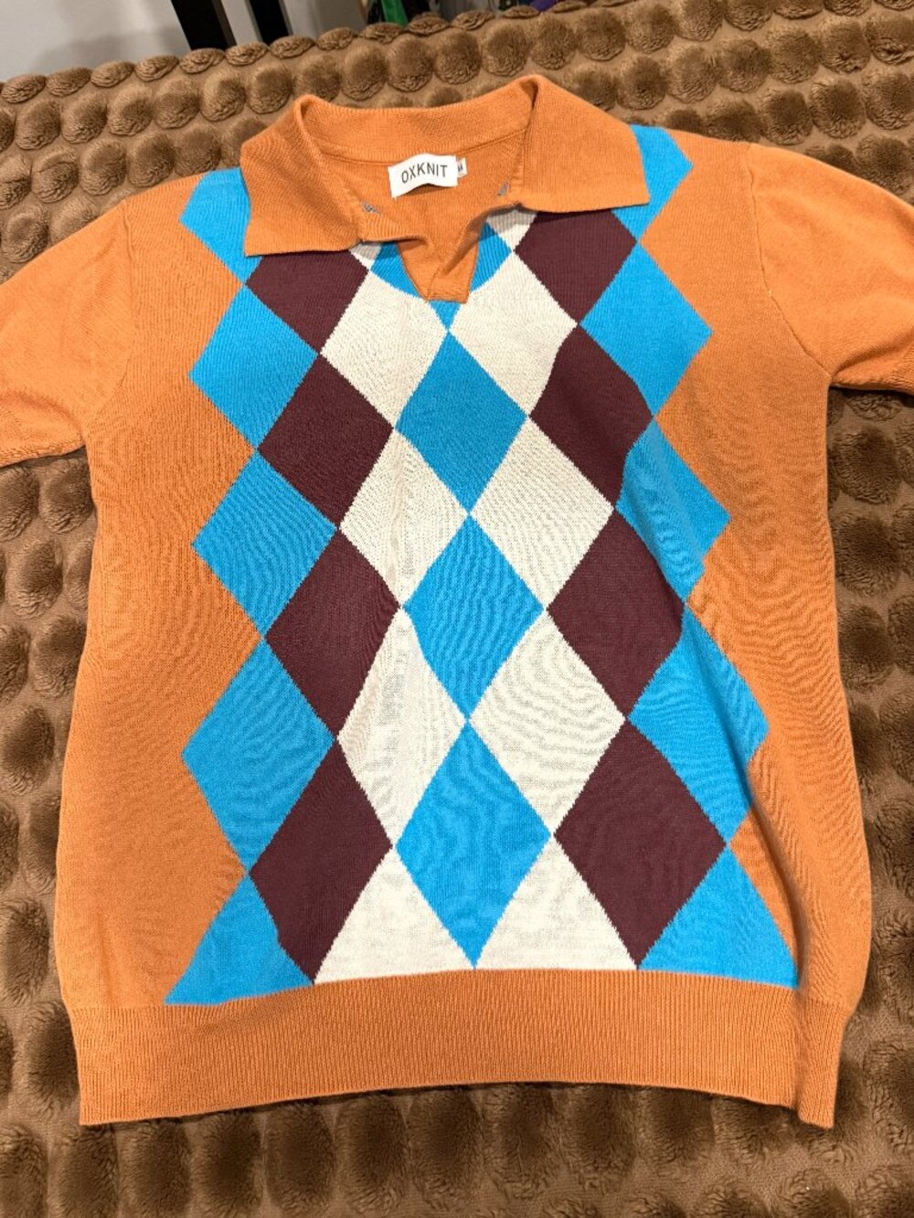 OxKnit Argyle Polo Shirt